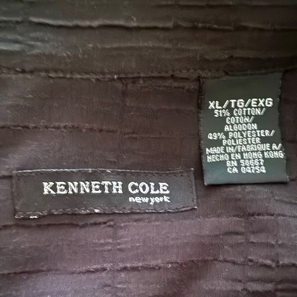 Kenneth Cole New York Black Textured Long Sleeve Popover Shirt Men’s Size - XL - Picture 12 of 12